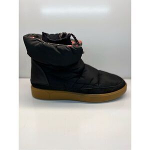 Kate Spade NY Cocoon Puffy Tech Fabric Leather Lace Up Boots Black Size 7.5B